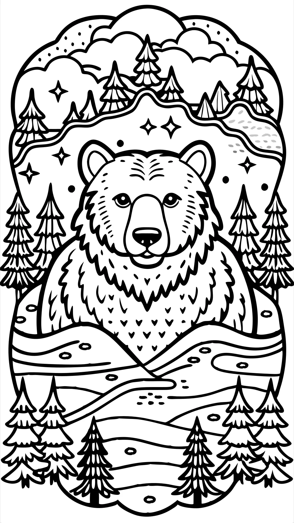 bear coloring pages for adults